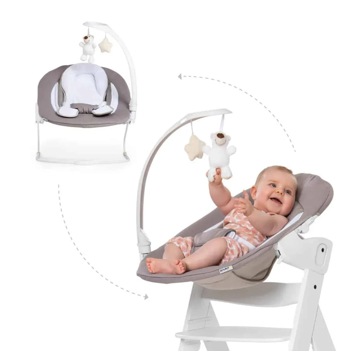 Hauck Alpha Deluxe Baby Bouncer/Rocker - Sand - Image 8