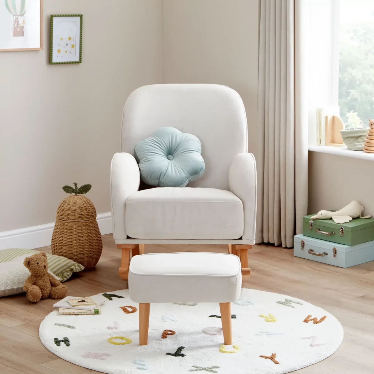Babymore Freya Nursing Chair with Foot Stool - Image 2