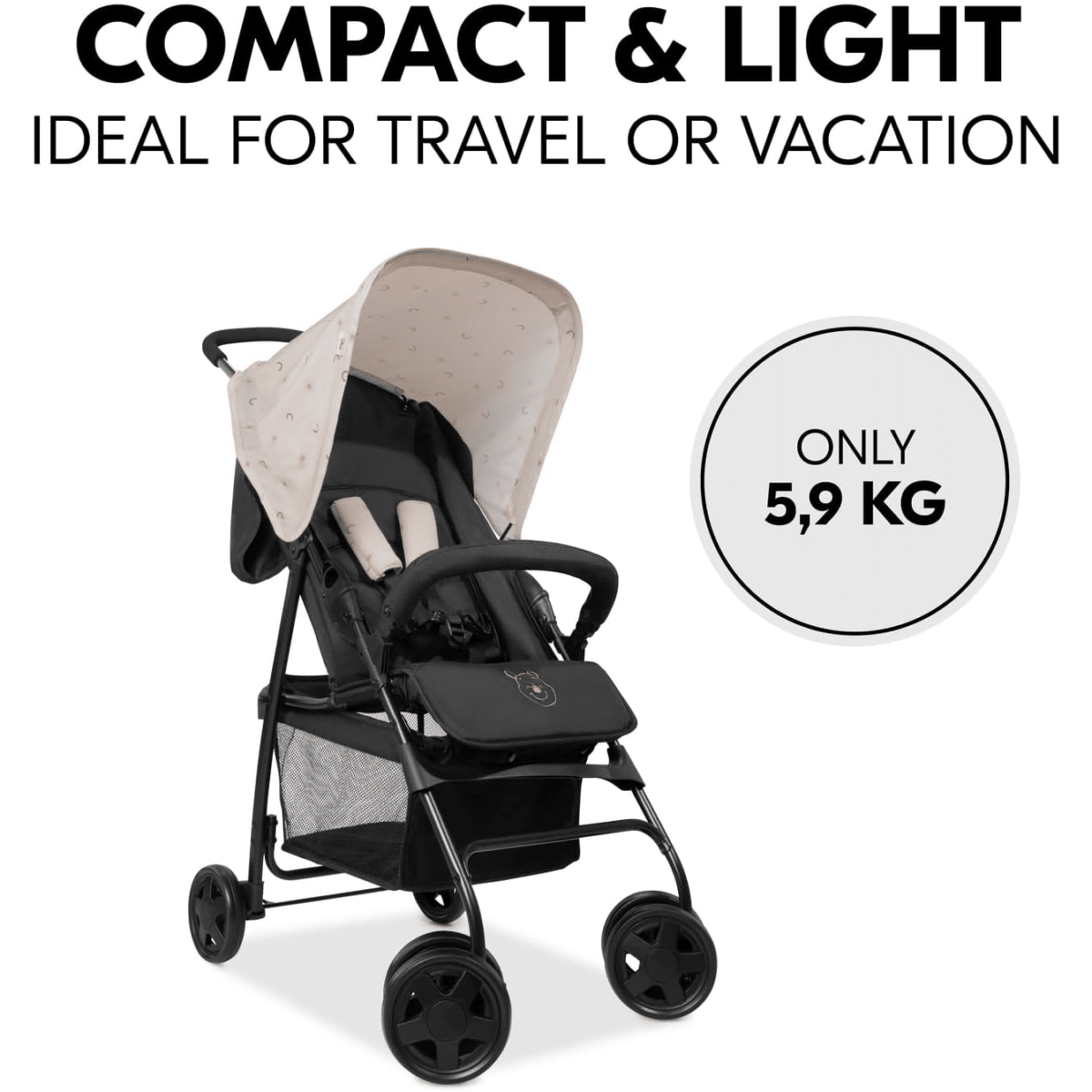 Hauck Sport Lightweight Compact Pushchair - Rainbow Beige - Image 3