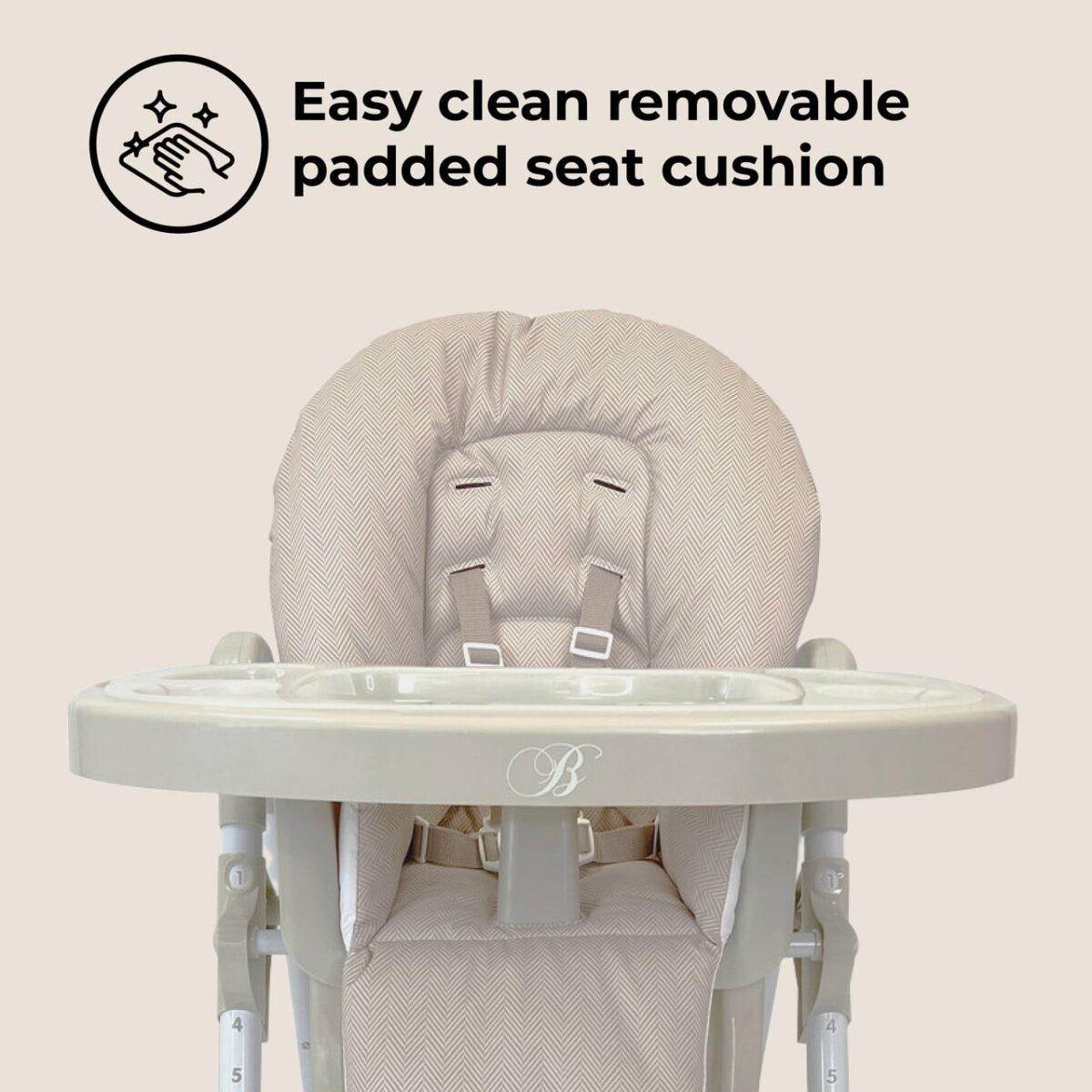 My Babiie MBHC8 Billie Faiers Premium Highchair  - Oatmeal Herringbone - Image 14