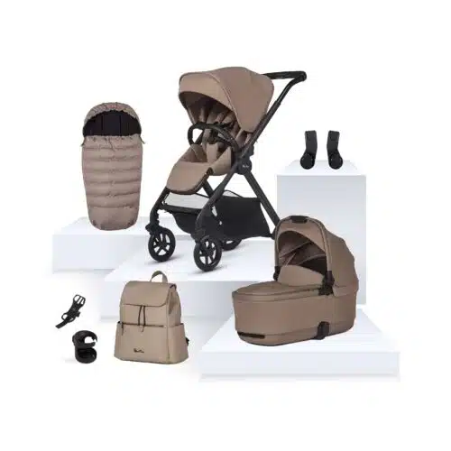 Silver Cross Reef 2 Pushchair Bundle with First Bed Folding Carrycot and Accessory Pack