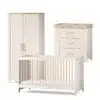 Silver Cross seville 3 piece nursery furniture set with cotbed, dresser & wardrobe
