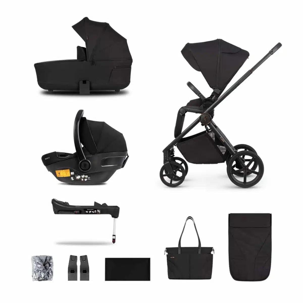 Venicci Claro 3-in-1 Plus Travel System with Engo Car Seat & ISOFIX Base