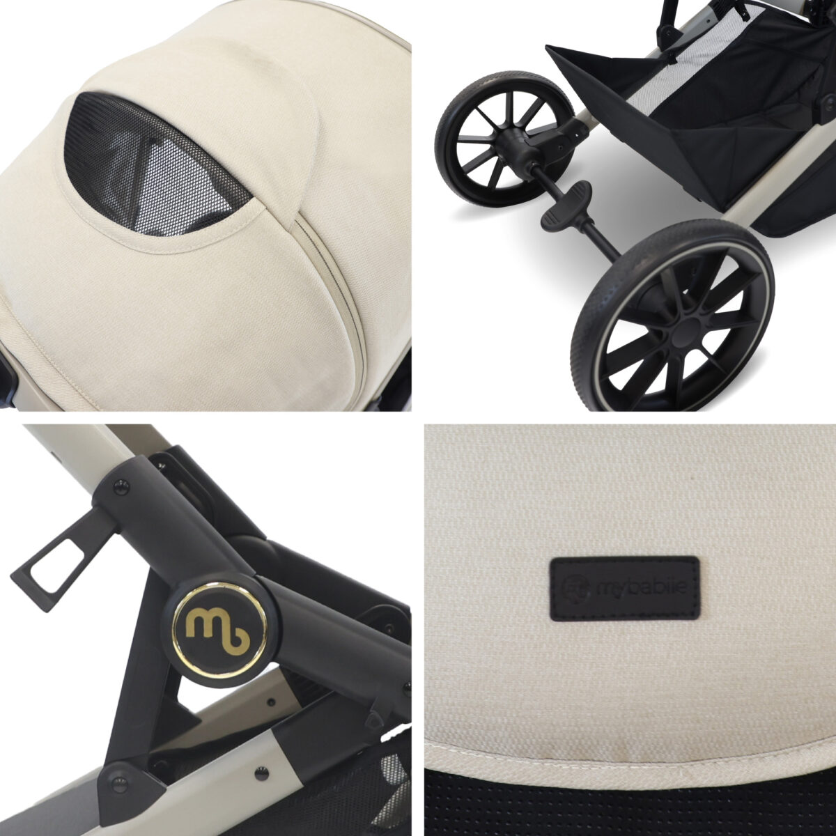 My Babiie MB33 Tandem Pushchair - Ivory - Image 6