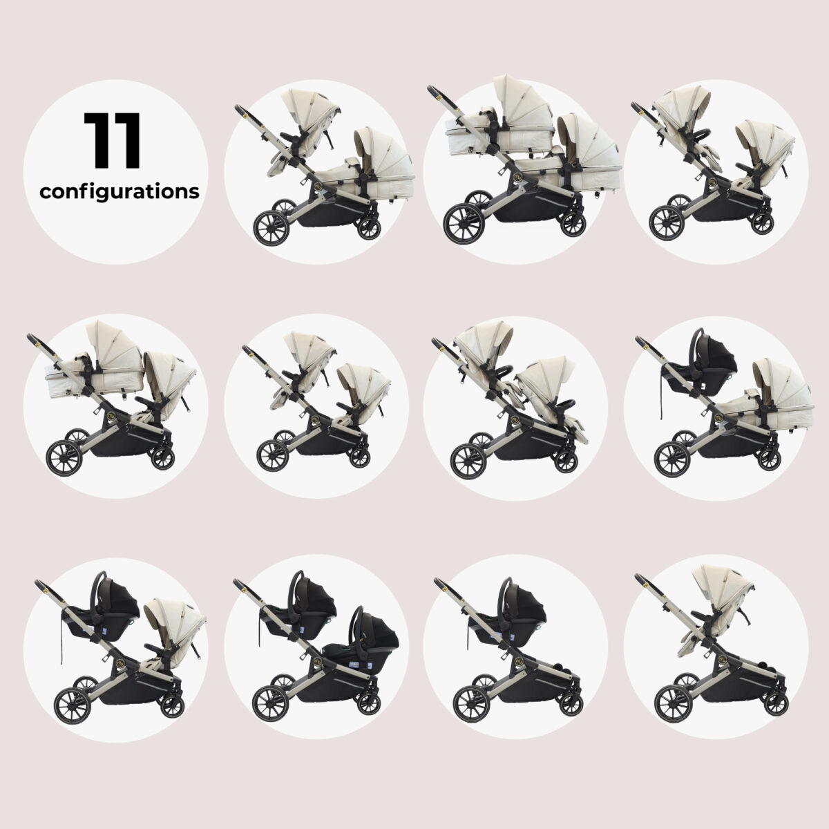 My Babiie MB33 Tandem Pushchair - Ivory - Image 10