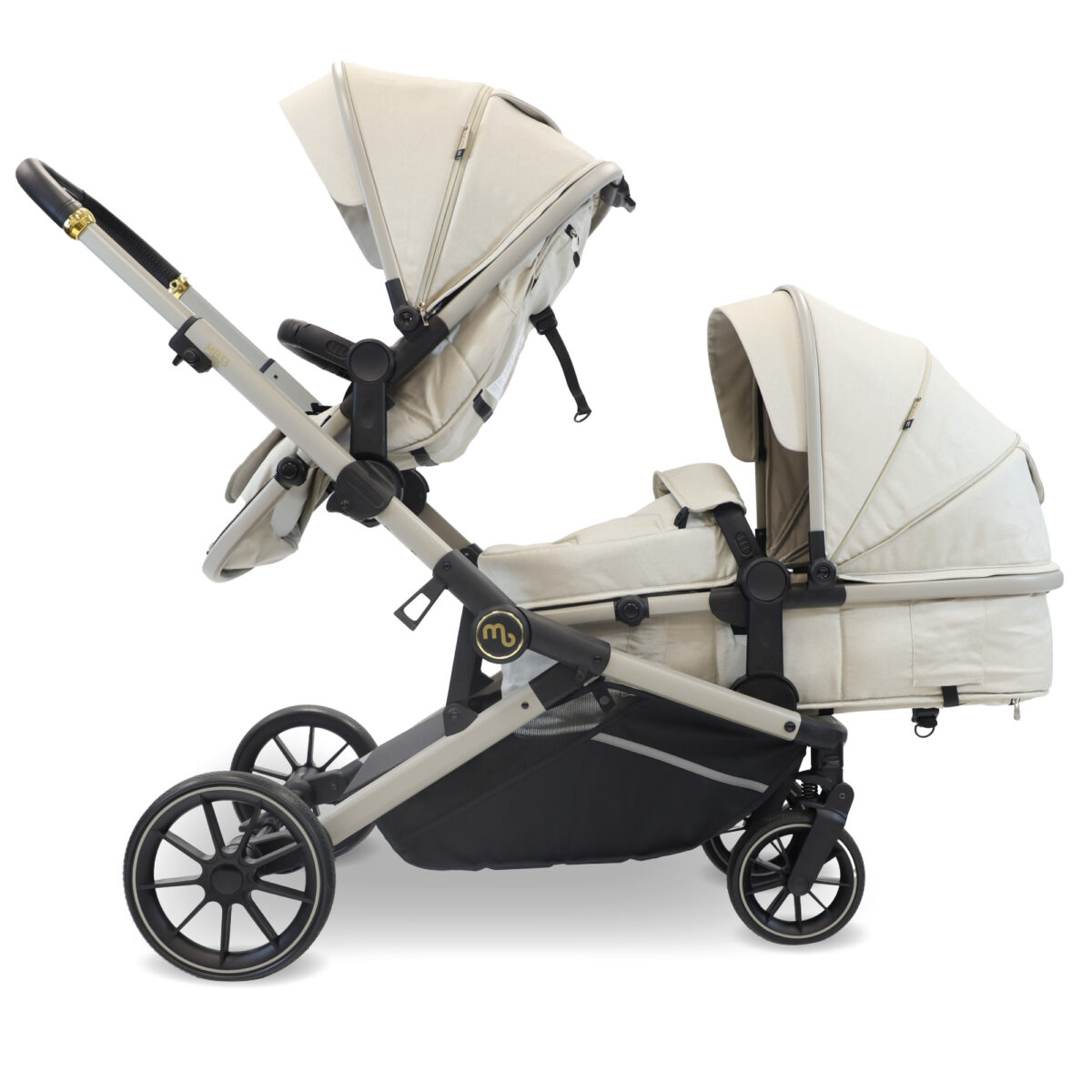 My Babiie MB33 Tandem Pushchair - Ivory - Image 2