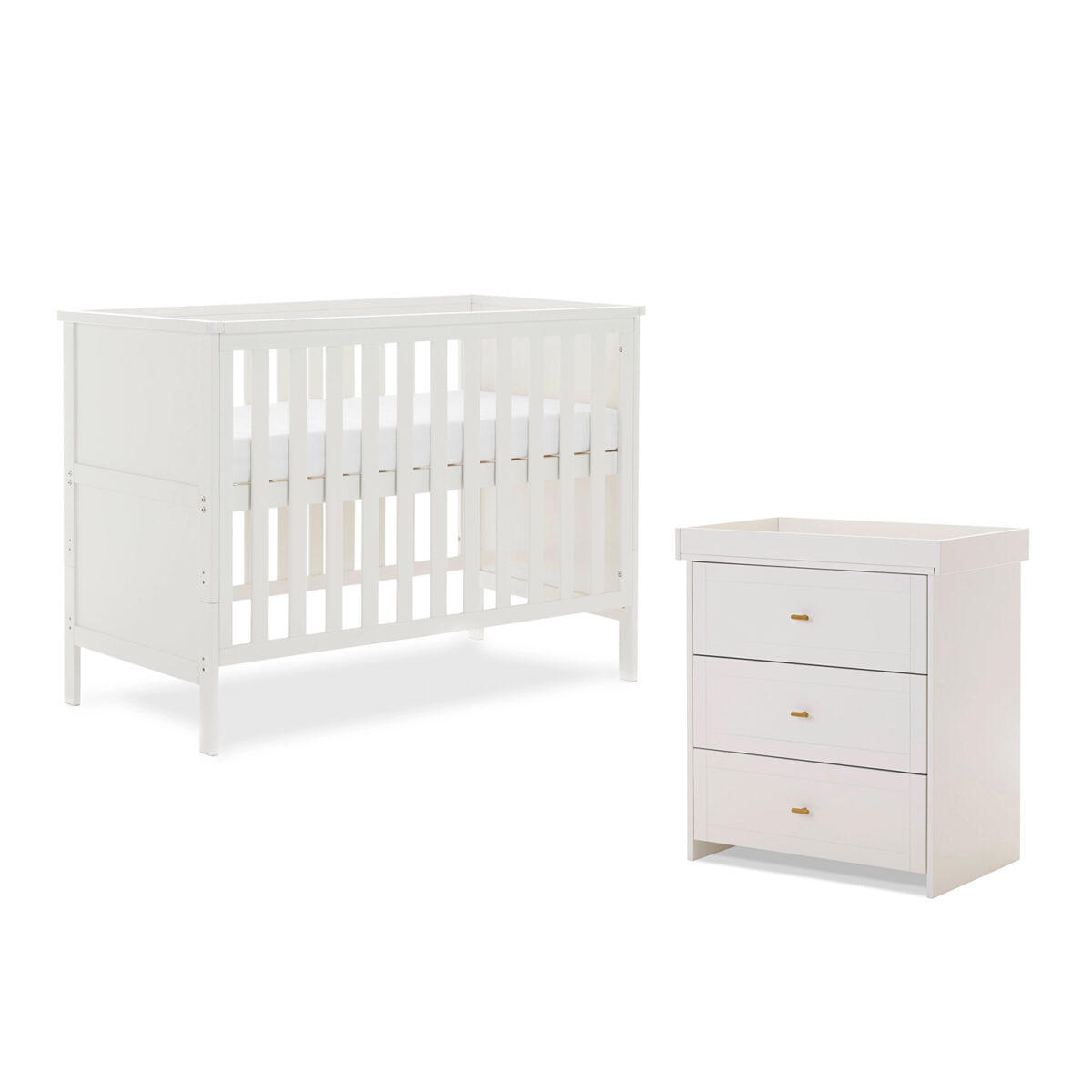 Obaby Evie Mini 2 Piece Nursery Furniture Room Set - White