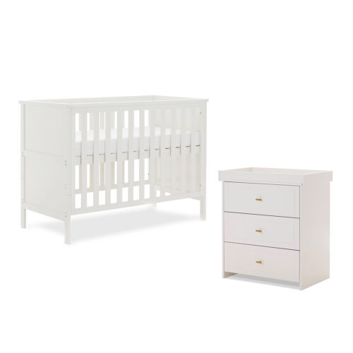 Obaby Evie Mini 2 Piece Nursery Furniture Room Set - White