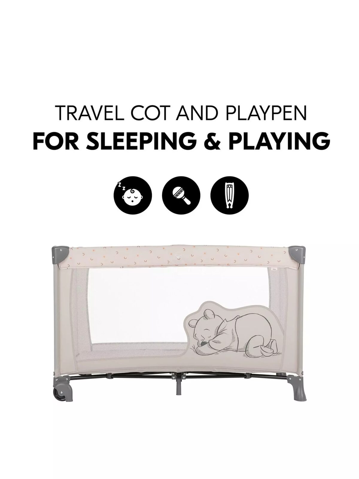 Hauck Dream N Play Go | Pooh Rainbow Beige - Image 3