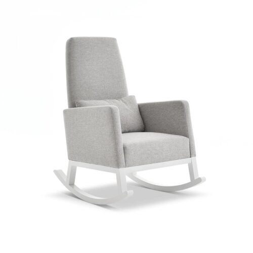 Obaby High Back Rocking Chair in stone Stone with White background