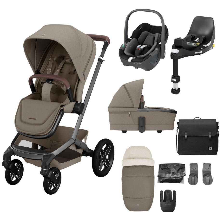 Maxi Cosi Fame Complete Travel System Bundle with Pebble 360 Car Seat and ISOFIX Base Olivers BabyCare