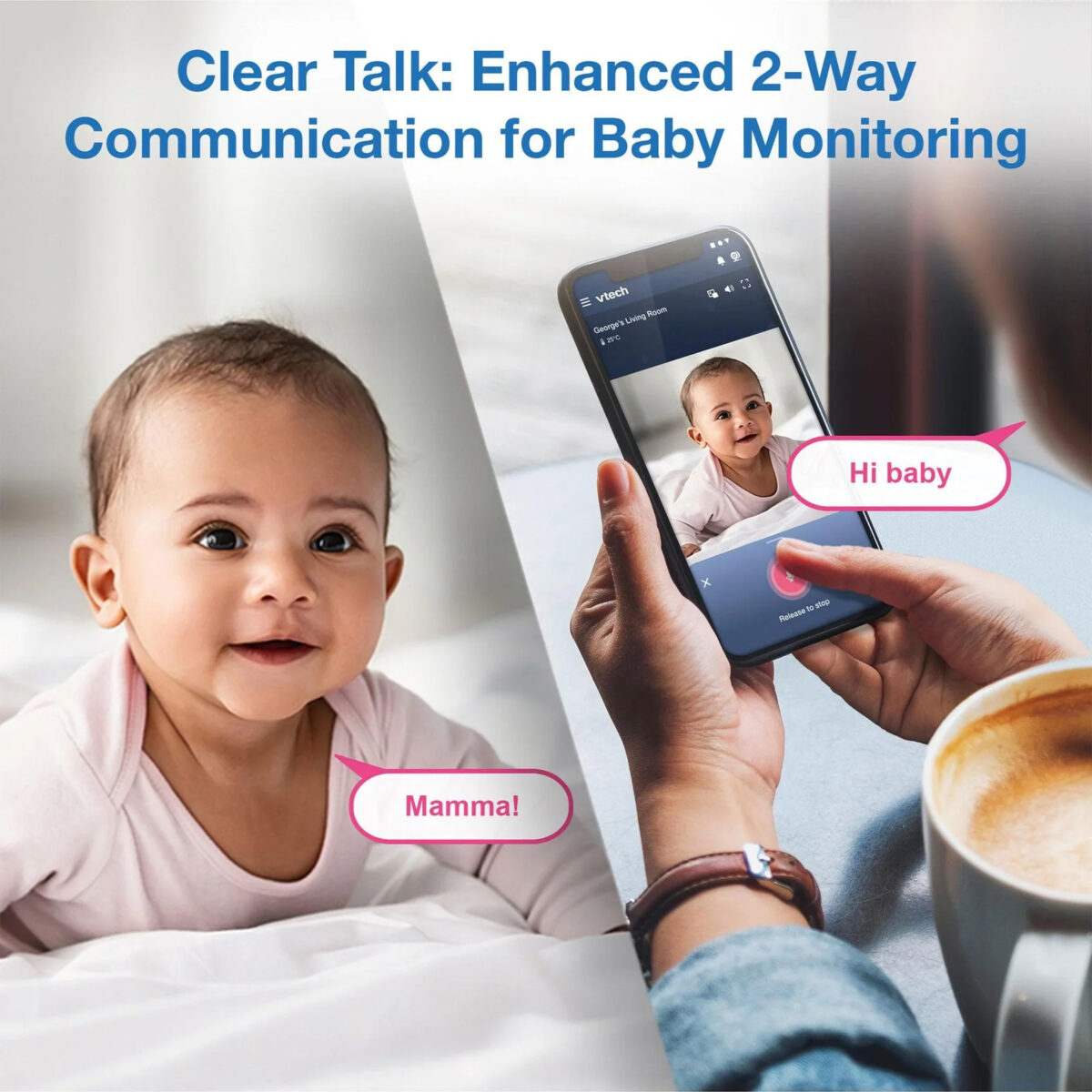 VTech RM9761 Wi-Fi 1080p Pan & Tilt Baby Camera with Remote Access & 2 way talk