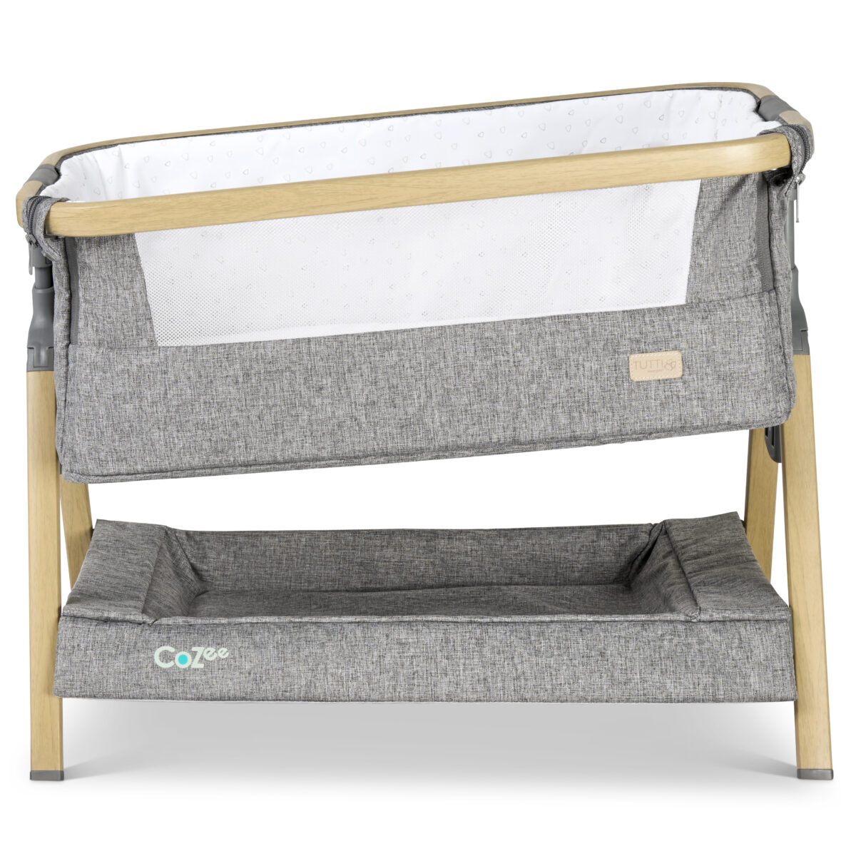 Tutti Bambini CoZee Mini Me Play Crib - Oak and Charcoal - Image 4