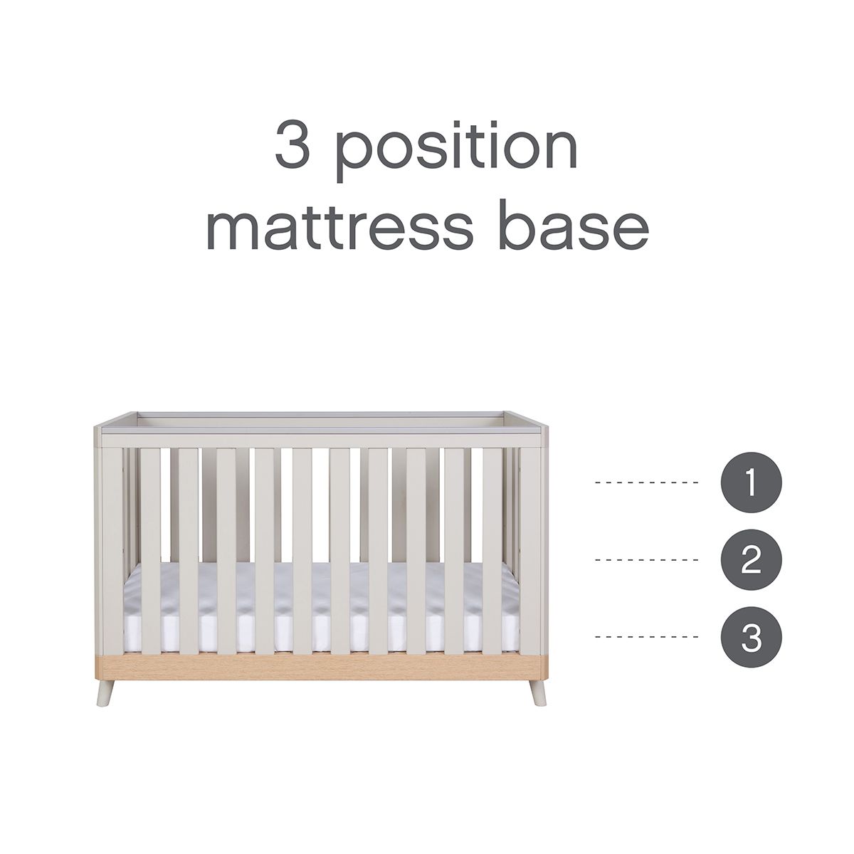 Tutti Bambini Hygge Mini 2 Piece Nursery Furniture Set - White/Light Oak - Image 9