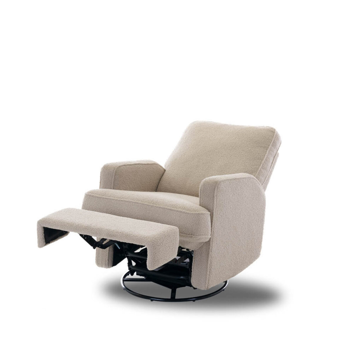 obaby madison swivel glider recliner chair teddy fabric truffle 2