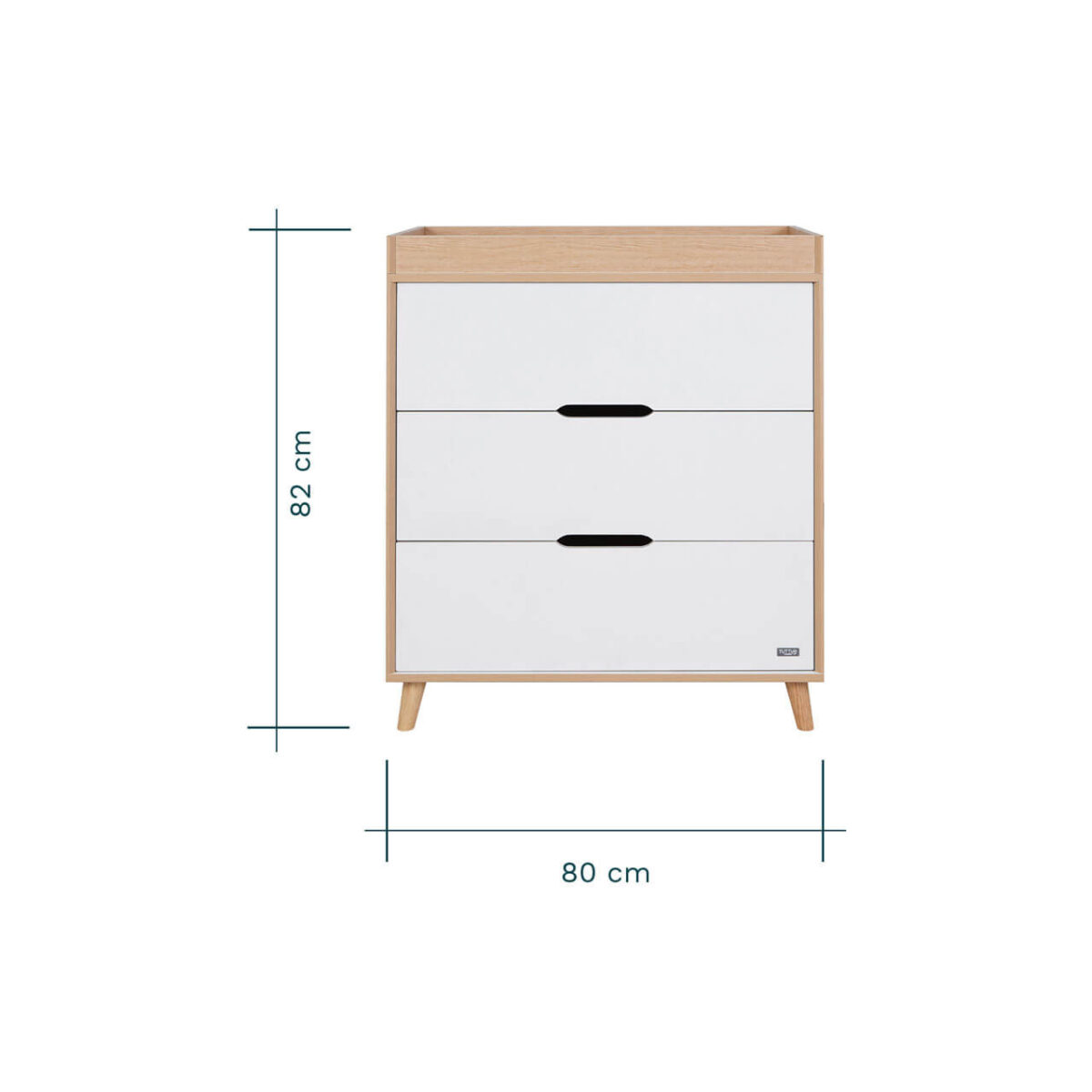 Tutti Bambini Hygge 2 Piece Nursery Furniture Set with Cot Bed & Chest Changer - White/Light Oak - Image 20