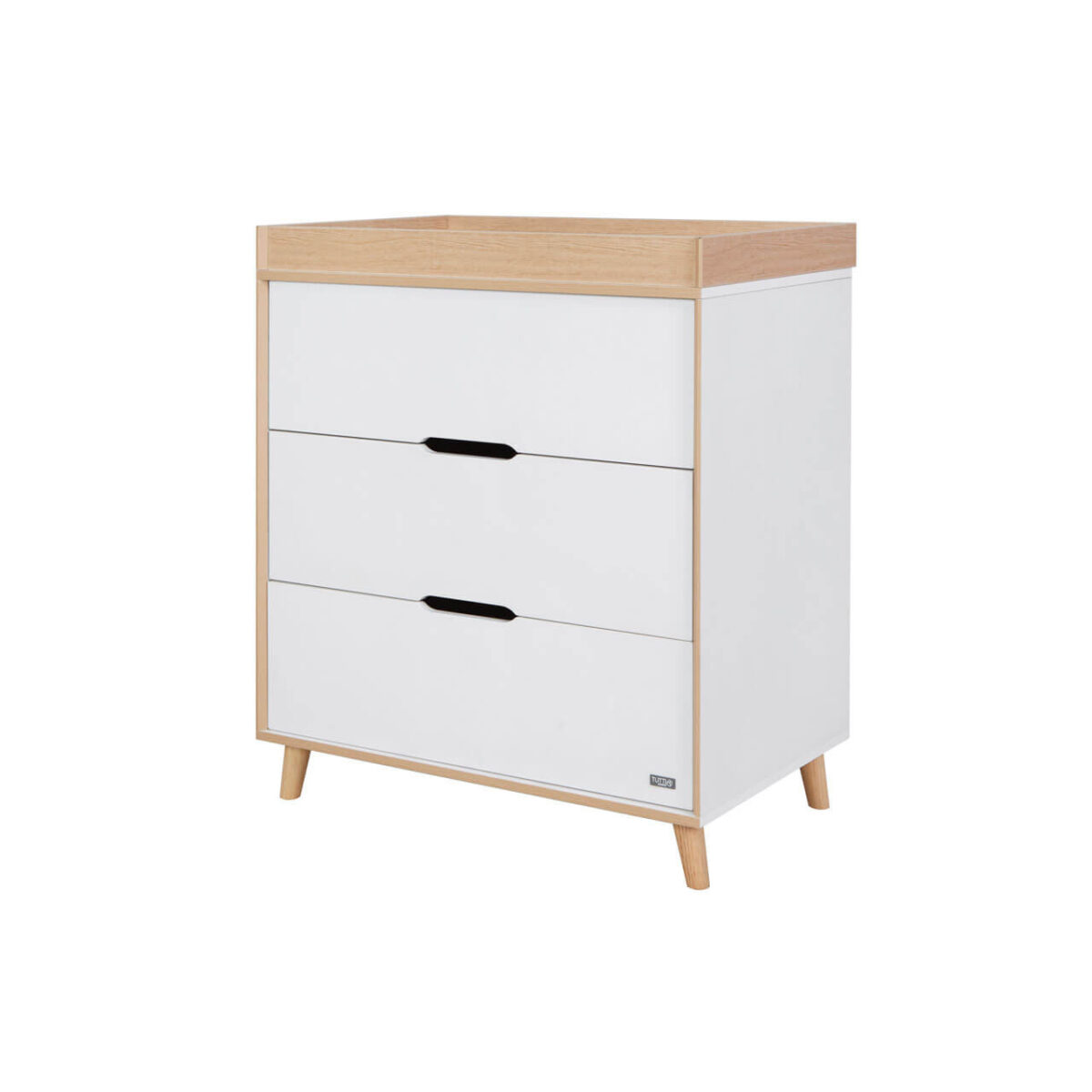 Tutti Bambini Hygge 2 Piece Nursery Furniture Set with Cot Bed & Chest Changer - White/Light Oak - Image 16