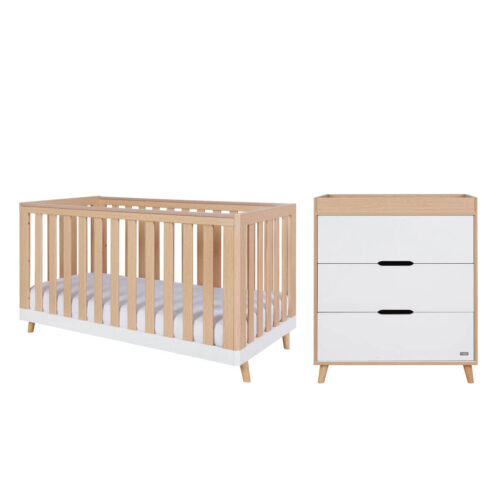 Tutti Bambini - Hygge 2 Piece Nursery Furniture Set - white & Oak