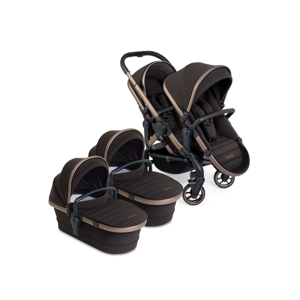 iCandy Peach 7 Twin Pushchair Carrycot Travel System Olivers BabyCare