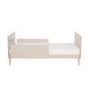 Babymore Dante Cot Bed shown as a toddler bed with side panels and minimal design.