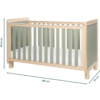 Dimensions Kuba Cot Bed Pickled Oak & Sage Weave