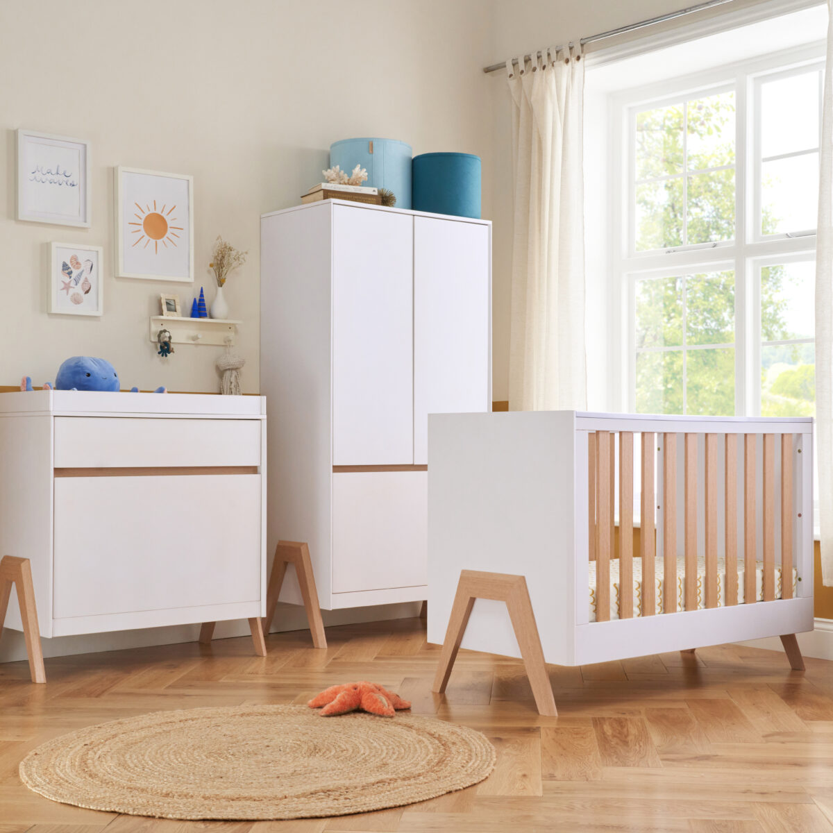 Fuori Mini 3 Pc Room Set - White & Light Oak 10