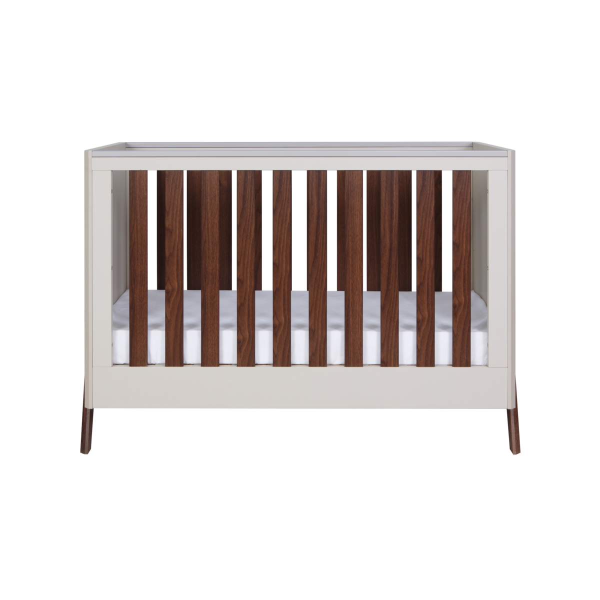 Fuori Mini Cot Bed - White Sand & Warm Walnut 1
