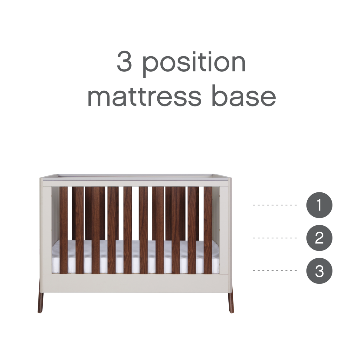 Fuori Mini Cot Bed - White Sand & Warm Walnut 7