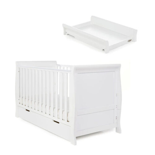 Obaby Stamford Space Saver Cot & Cot Top Changer White