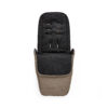 Close-up view of the Silver Cross Clic 2 footmuff in Cobble color, showcasing its soft padded interior, quilted detailing, and harness slots for a secure fit.
