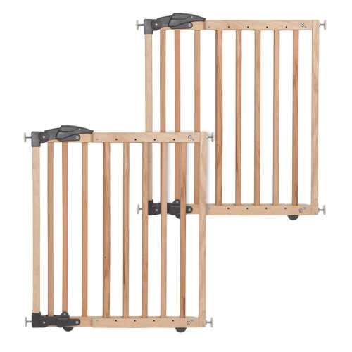 Clippasafe Extendable Dual Fix Wooden Baby Stair Gate – 2 Pack (68-102cm) – Natural Wood