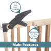 Clippasafe Extendable Dual Fix Wooden Baby Stair Gate – 2 Pack (68-102cm) – Natural Wood main features
