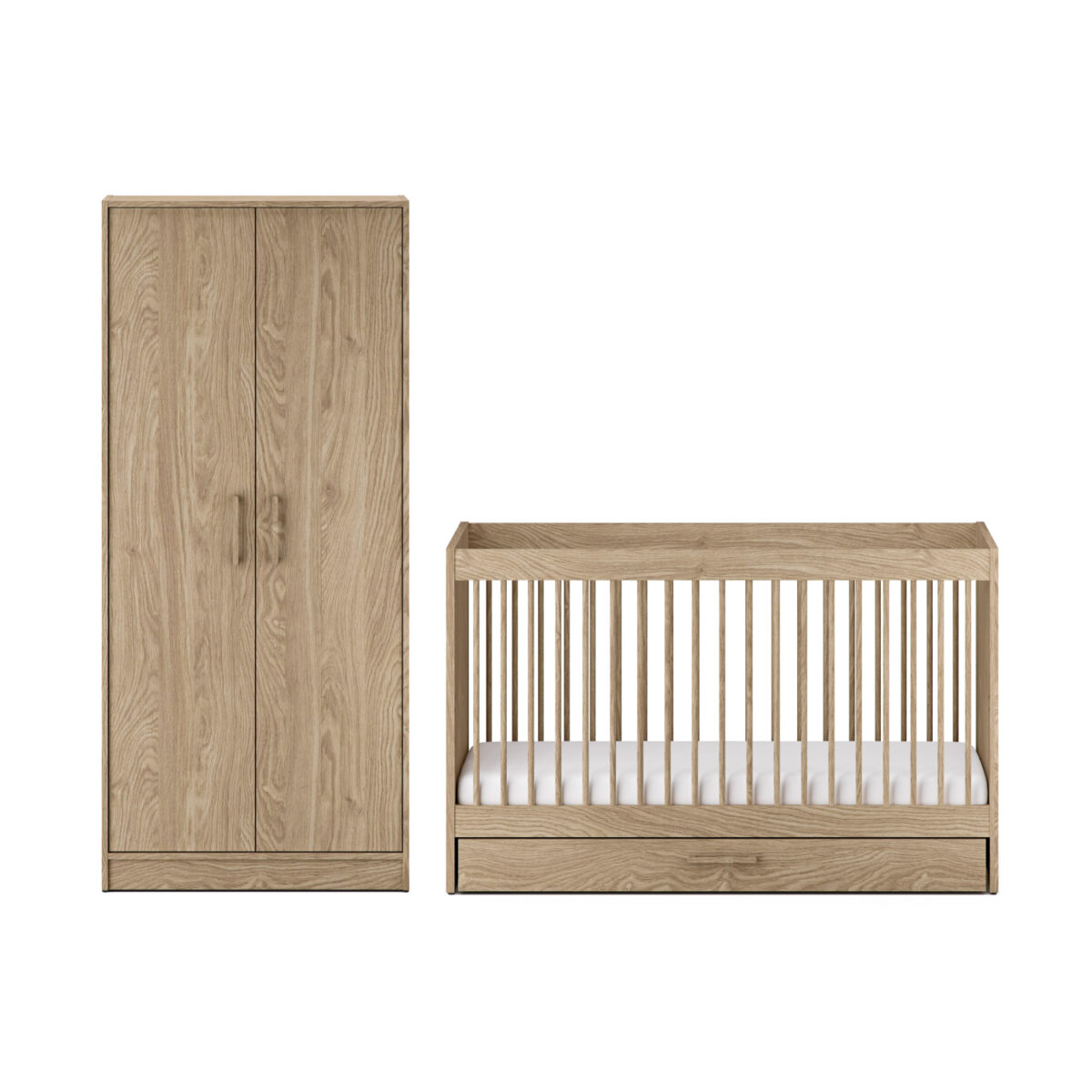 Silver Cross Geneva 2 Piece Nursery Furniture set withcot bed and wardrobe