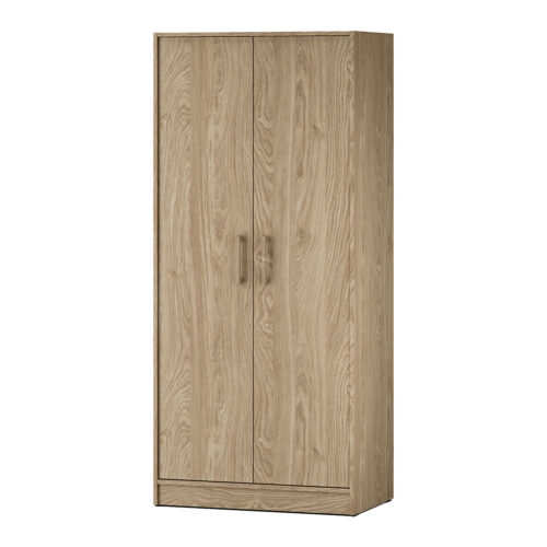 Silver Cross Geneve Nursery Furniture Wardobe - Natural Oak Wood with White background.