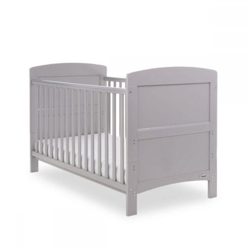 Obaby Grace Cot Bed & Fibre Mattress Warm Grey