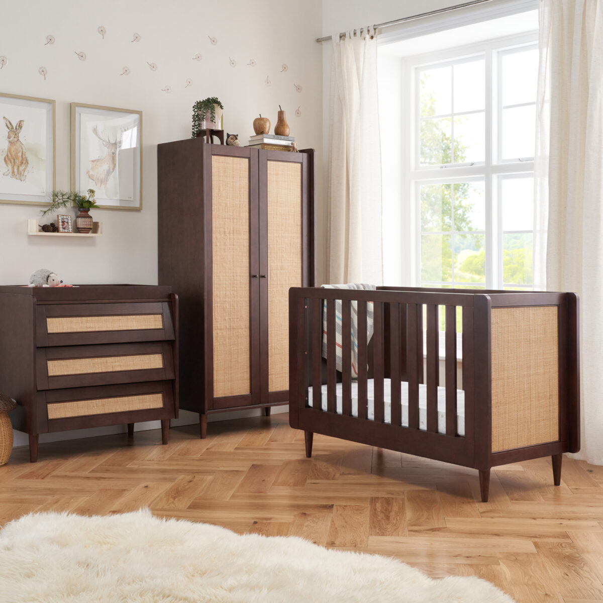 Japandi Mini 3 Pc Room Set Warm Walnut 8