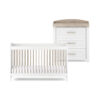 Silver Cross Valencia Cot Bed & Dresser Nursery Furniture Set – White & Natural Ash