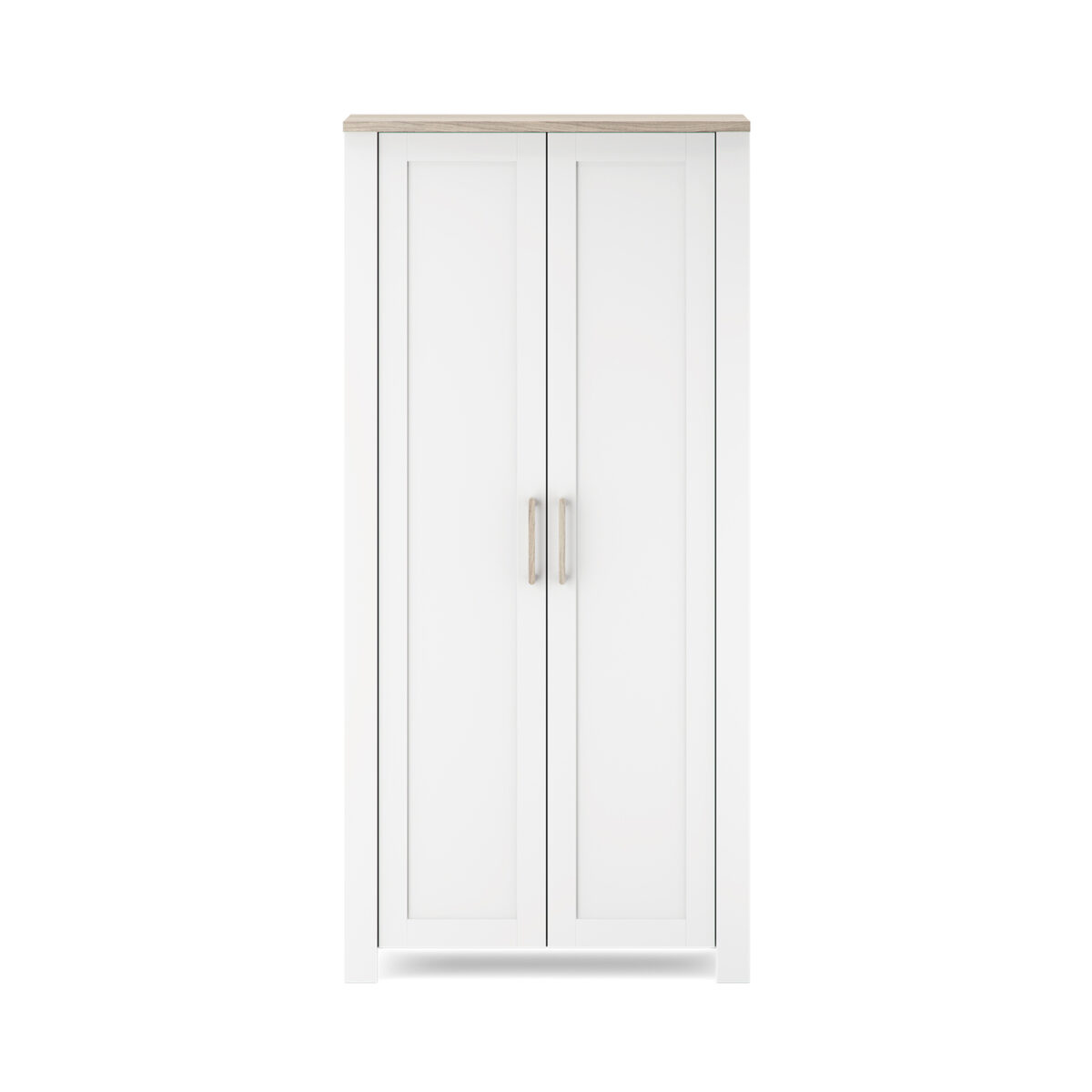 Silver Cross Valencia Wardrobe in White & Natural Ash with white back ground.