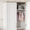 Nursery room with the Silver Cross Valencie Wardrobe close up image showcasing the interior of the wardobe