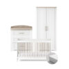 Silver Cross Valencia 4 Piece Nursery Furniture Set with TrueFit™ Eco Fibre Mattress - White & Natural Ash