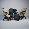 A showroom-style image showcasing all available colorways of the Silver Cross Clic 2 Stroller. The 