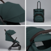 A four-panel collage displaying key features of the 
