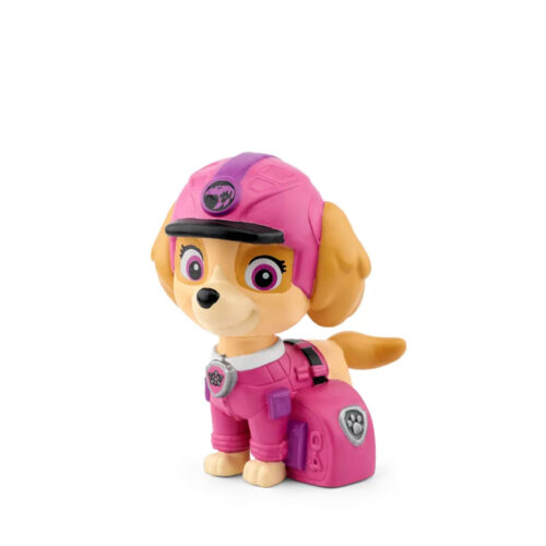 Close-up of Skye from PAW Patrol Tonie figure in pink uniform on a plain white background.