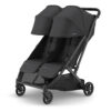 Uppababy Minu Duo Twin Pushchair Jake Black Front Seats Upright Extended Hood
