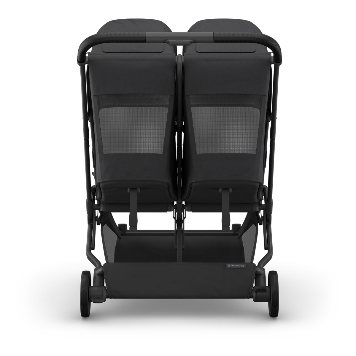 Uppababy Minu Duo Twin Pushchair Jake Black Rear Seats Fully Reclined Extended Hood