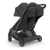 Uppababy Minu Duo Twin Pushchair Jake Black Rear Seats Upright Extended Hood