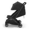 Uppababy Minu Duo Twin Pushchair Jake Black Side Seats Fully Reclined Extended Hood