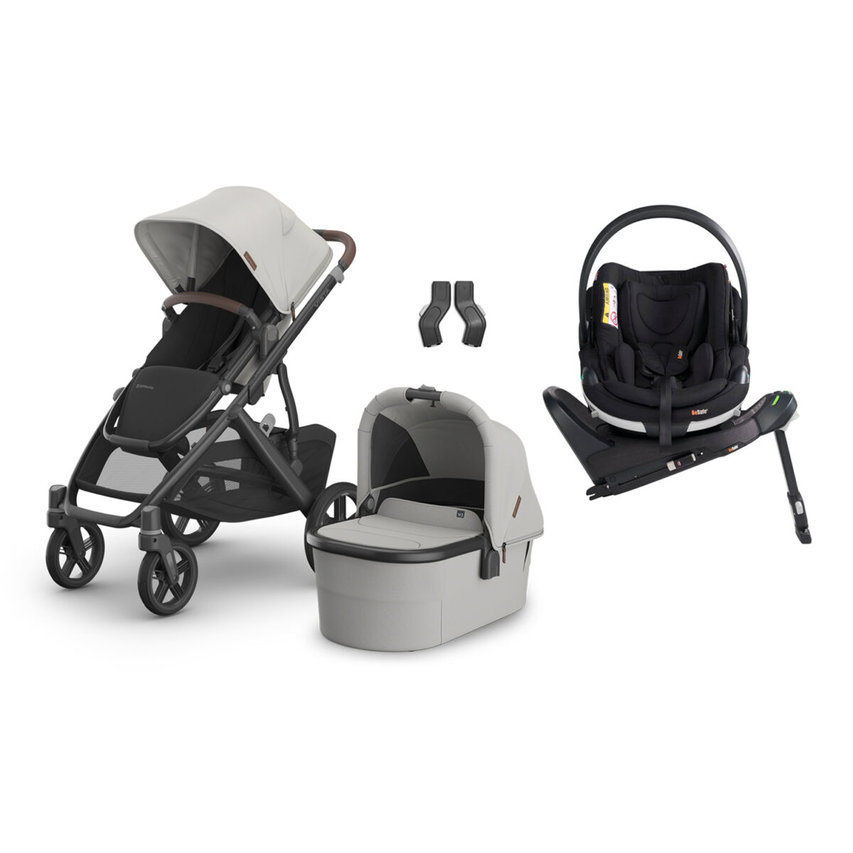 Uppababy Vista V3 Travel System with Besafe care seat & ISOFIX BASE -Savannah