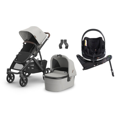 Uppababy Vista V3 Travel System with Besafe care seat & ISOFIX BASE -Savannah