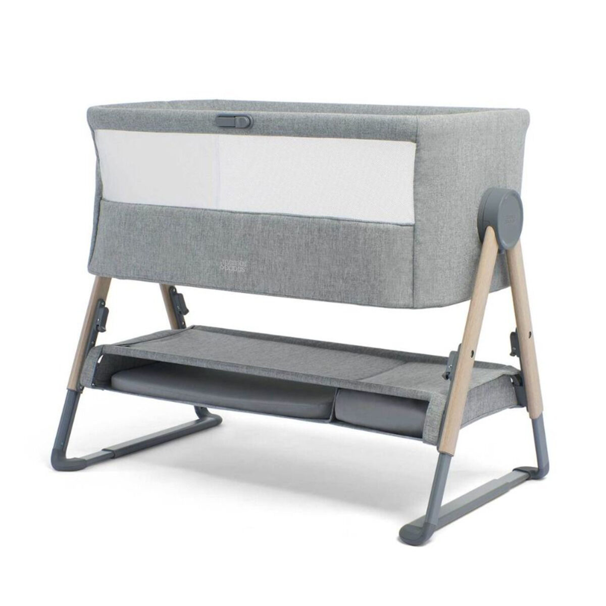 mamas and papas lua bedside crib grey 15